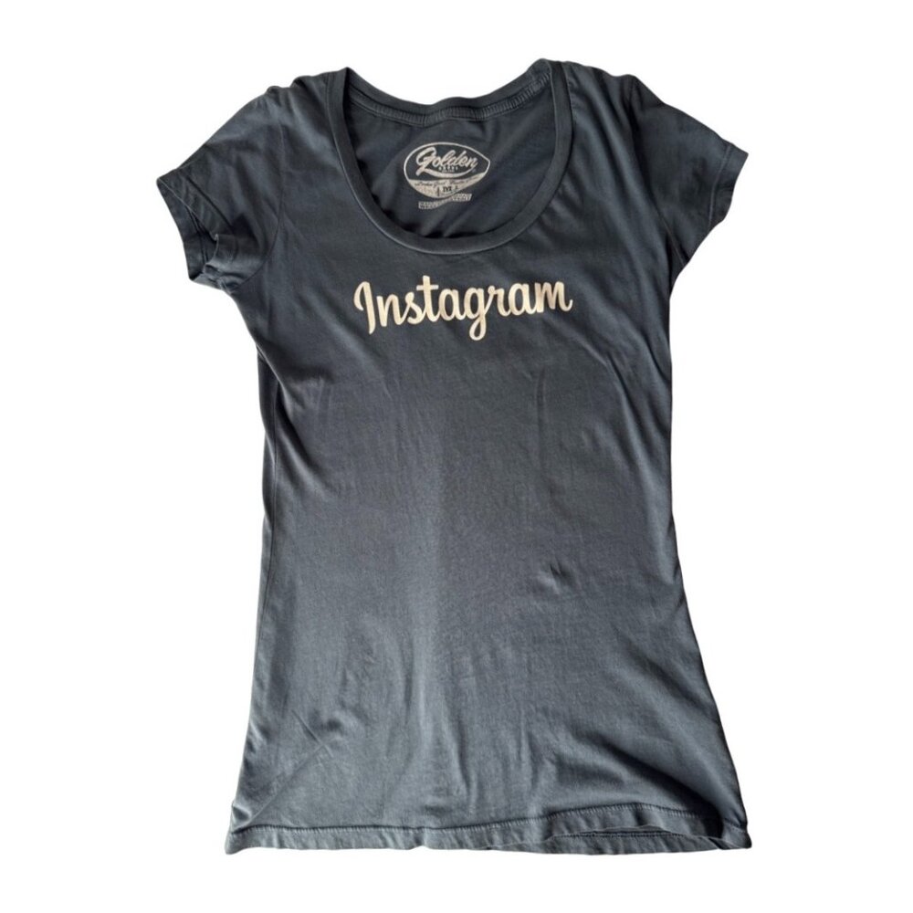 Instagram Script Logo Tee x Golden Goods Original Faded Indigo Size M